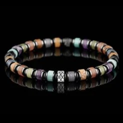 Amazonite-Amethyst-Aventurine-Jade-Labradorite-Landscape Jasper Bracelet IV (6mm)