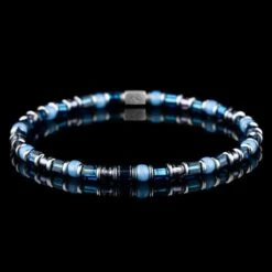 Hematite - Multitoned Blue Bracelet I (4mm)