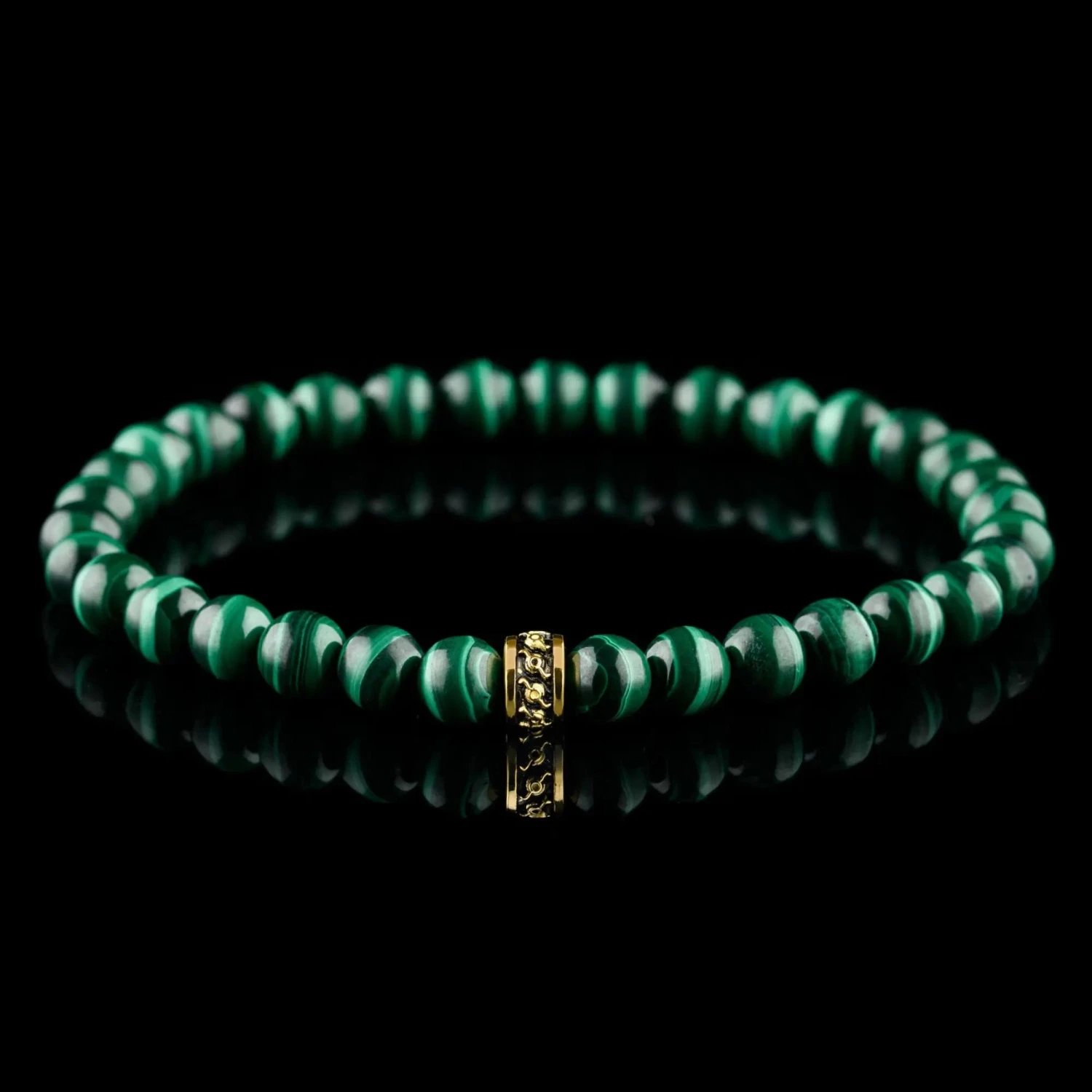 Malachite Gold Bracelet I (6mm) 1 Malachite Gold Bracelet I (6mm)