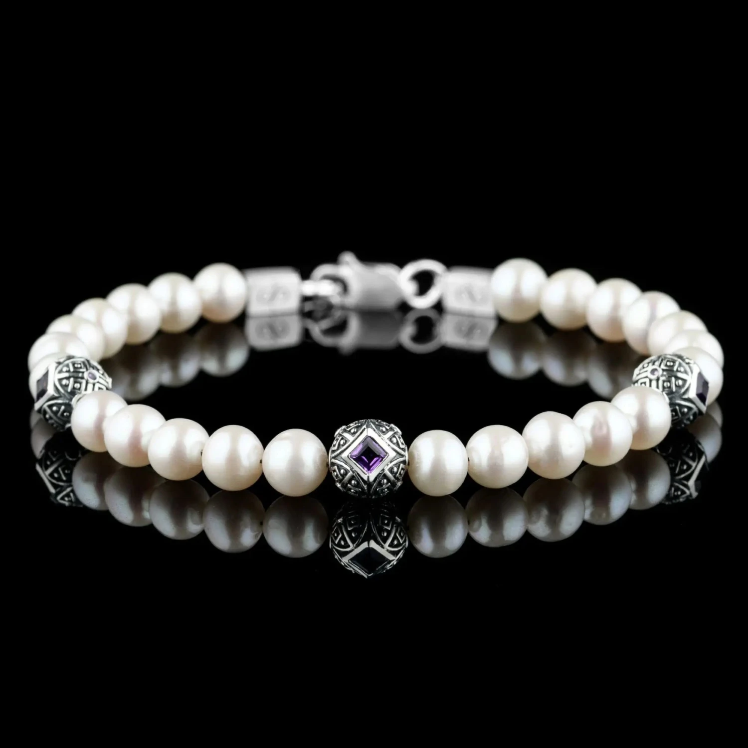 Paladin Amethyst - Pearl Bracelet II (8mm) 1 Paladin Amethyst - Pearl Bracelet II (8mm)
