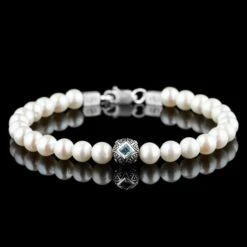 Aurum Brothers 31 Paladin Swiss Blue Topaz - Pearl Bracelet I (8mm)