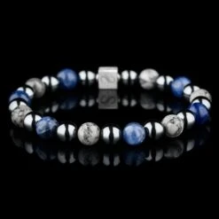 Aurum Brothers 19 Sodalite-Picasso Jasper-Hematite Bracelet I (8mm)