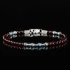 Swiss Blue Topaz - Red Garnet Bracelet VII (3.5 - 4mm)