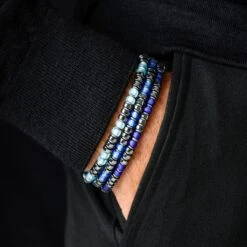 Aurum Brothers -Aurum Brothers square2 DarkHematiteBlueBraceletI 6mm 1