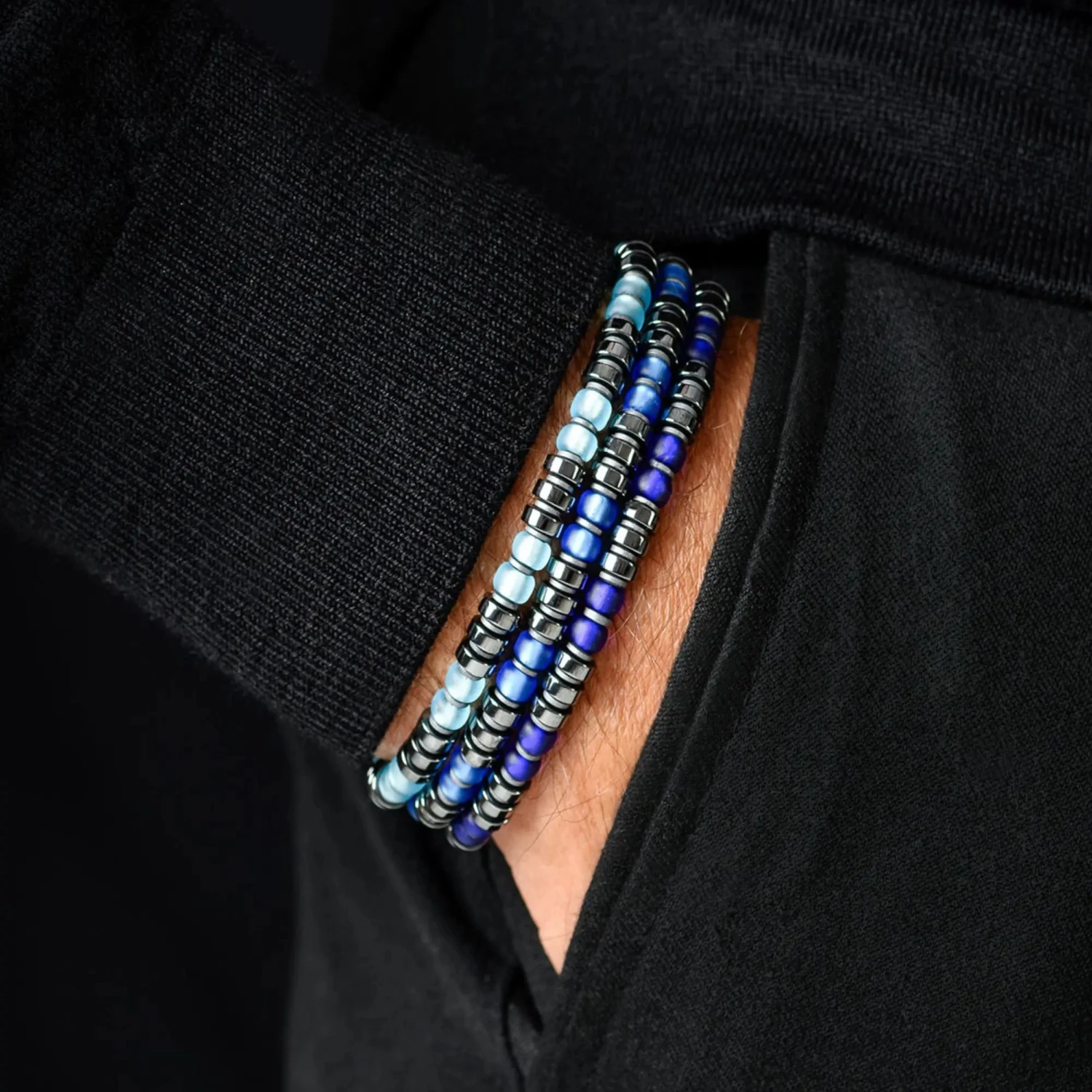 Dark Hematite Blue Bracelet I (6mm) 2 Dark Hematite Blue Bracelet I (6mm) - Image 2