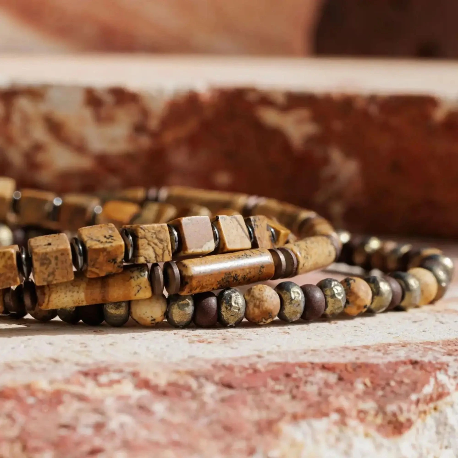 Landscape Jasper Bracelet X (4mm) 3 Landscape Jasper Bracelet X (4mm) - Image 3