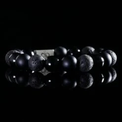 Black Mixed Bracelet I (12mm) -Aurum Brothers square3 BlackMixedBraceletI 12mm 1