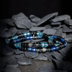 Dark Hematite Blue Bracelet I (6mm) 8 Dark Hematite Blue Bracelet I (6mm) -Aurum Brothers square3 DarkHematiteBlueBraceletI 6mm 1