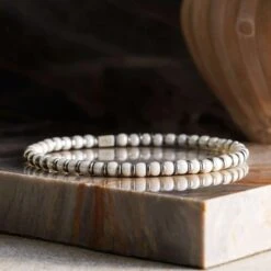 Hematite - Ivory Bracelet XIX (4mm) -Aurum Brothers square3 Hematite IvoryBraceletXIX 4mm 1