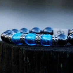 Blue Murano - Hematite Bracelet VI (12mm) -Aurum Brothers square3 HematiteBlueBraceletVI 12mm 1
