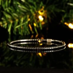 Silver - Hematite Bracelet V (3mm) -Aurum Brothers square3 HematiteBraceletV 3mm 2