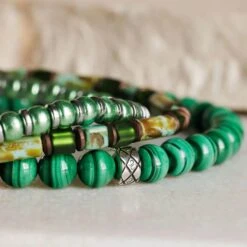 Hematite Mixed Blue/Green Bracelet I (4mm) -Aurum Brothers square3 HematiteMixedBlueGreenBraceletI 4mm