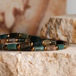 Indian Agate Bracelet IV (5mm) -Aurum Brothers square3 IndianAgateBraceletIV 5mm