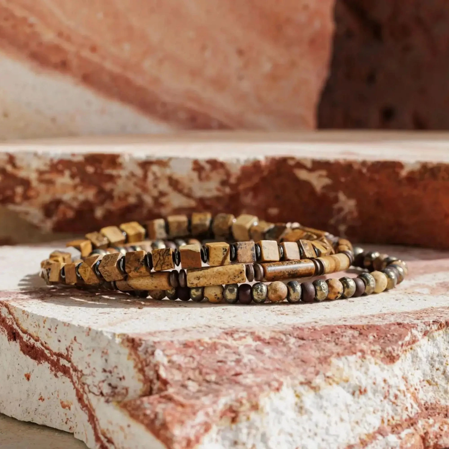 Landscape Jasper Bracelet X (4mm) 2 Landscape Jasper Bracelet X (4mm) - Image 2