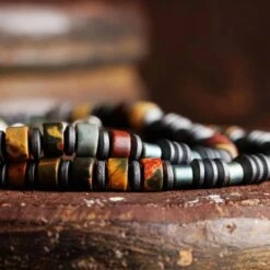 Multicolor Picasso Jasper Bracelet V (4mm) -Aurum Brothers square3 MulticolorPicassoJasperBraceletV 4mm