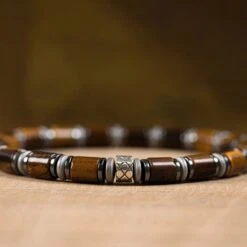 Tiger Eye Bracelet IX (6mm) -Aurum Brothers square3 TigerEyeBraceletIX 6mm 1