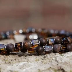 Bronzite - Cube Bracelet II (4mm) -Aurum Brothers square4 Bronzite CubeBraceletII 4mm