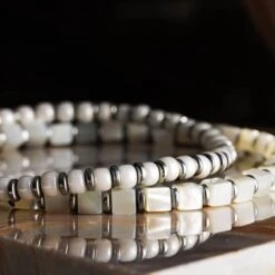 Hematite - Ivory Bracelet XIX (4mm) -Aurum Brothers square4 Hematite IvoryBraceletXIX 4mm 1