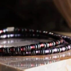 Hematite - Shiny Wine Red Bracelet XXII (4mm) -Aurum Brothers square4 Hematite ShinyWineRedBraceletXXII 4mm