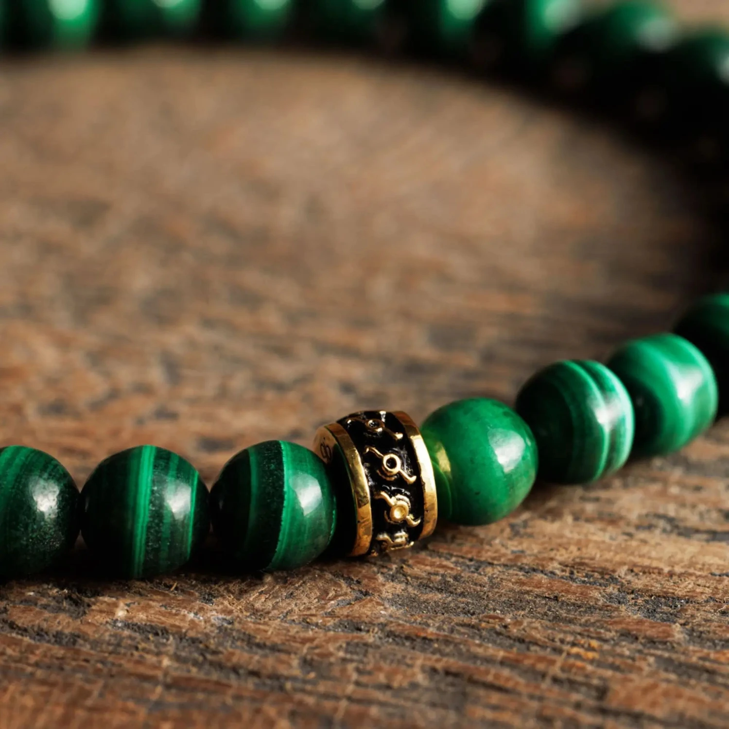 Malachite Gold Bracelet I (6mm) 4 Malachite Gold Bracelet I (6mm) - Image 4