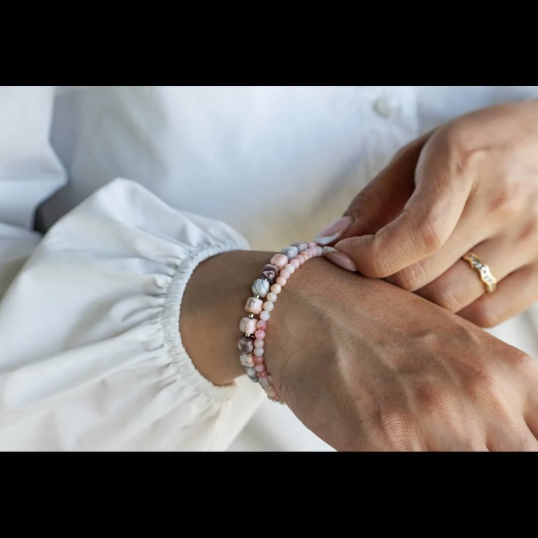 Pink Botswana Agate Bracelet I (6mm) 4 Pink Botswana Agate Bracelet I (6mm) - Image 4